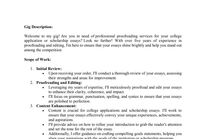 proofread your college application and scholarship essays